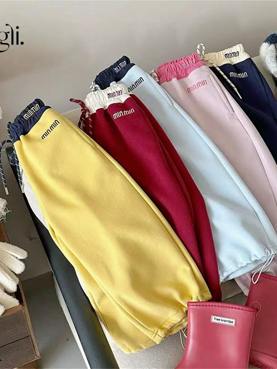 กางเกงขายาวทรงตรงแฟชั่นสไตล์เกาหลี ชุดลำลองสำหรับเด็กผู้หญิง ฤดูใบไม้ร่วง รุ่นใหม่มาแรง กางเกงเด็กสุดเทรนดี้