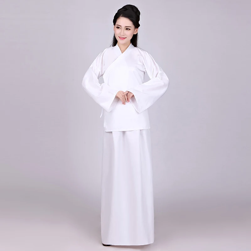 Hanfu จีนโบราณเครื่องแต่งกายผู้หญิงยาวกางเกงชุดสีขาวสีชมพู Sleeping สวมใส่ด้านในชายหญิง Unisex ชุดนอนประสิทธิภาพ