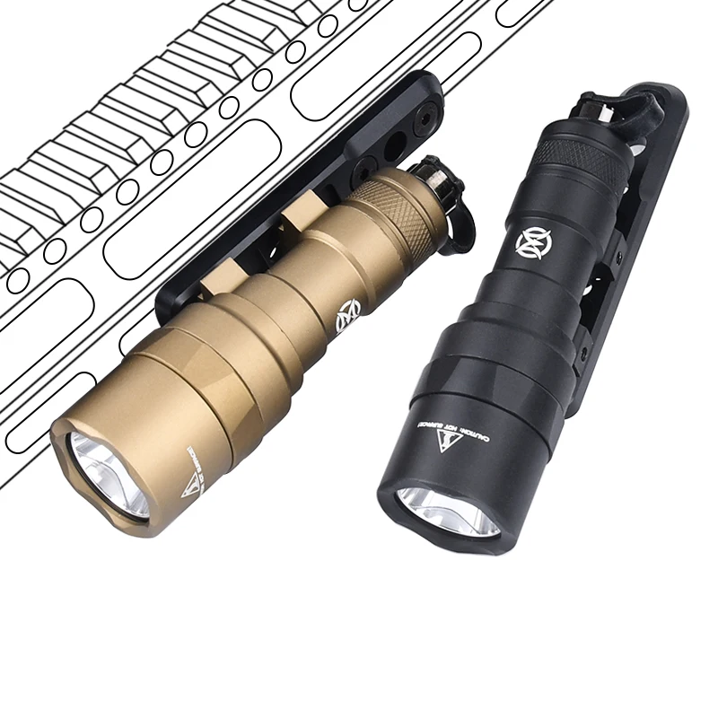 WADSN Airsoft M300C Flashlight 510Lumens High Power LED White Light M300 Hunting Spotlight With Metal Offset Mount Fit 20MM Rail