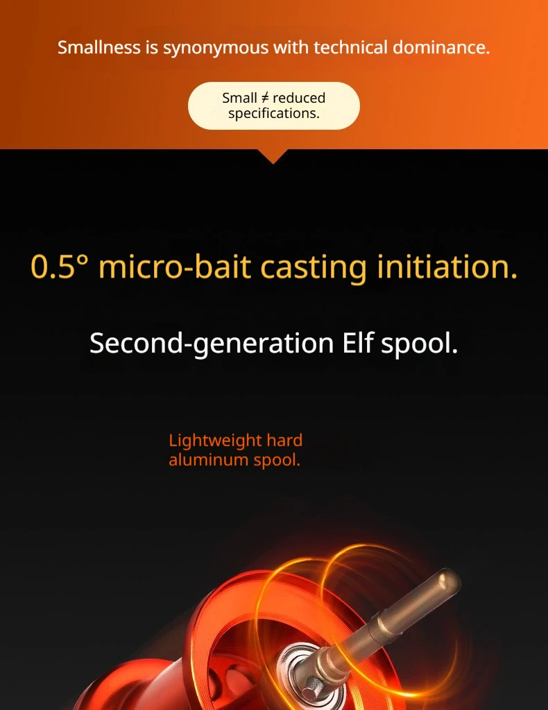 KastKing Spirit Baitcasting-Rolle Gen 2 Micro Light Tragbare Doppelspulen-Angelrolle für Forellen- und Mandarinfischköder – Detail 11