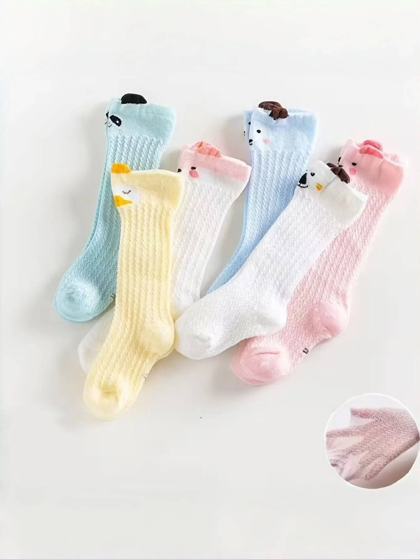 3 Pairs Infant Socks Summer Long Tube Socks Newborn Baby Mesh Thin Breathable Anti-mosquito Socks High Elastic Over-knee Socks