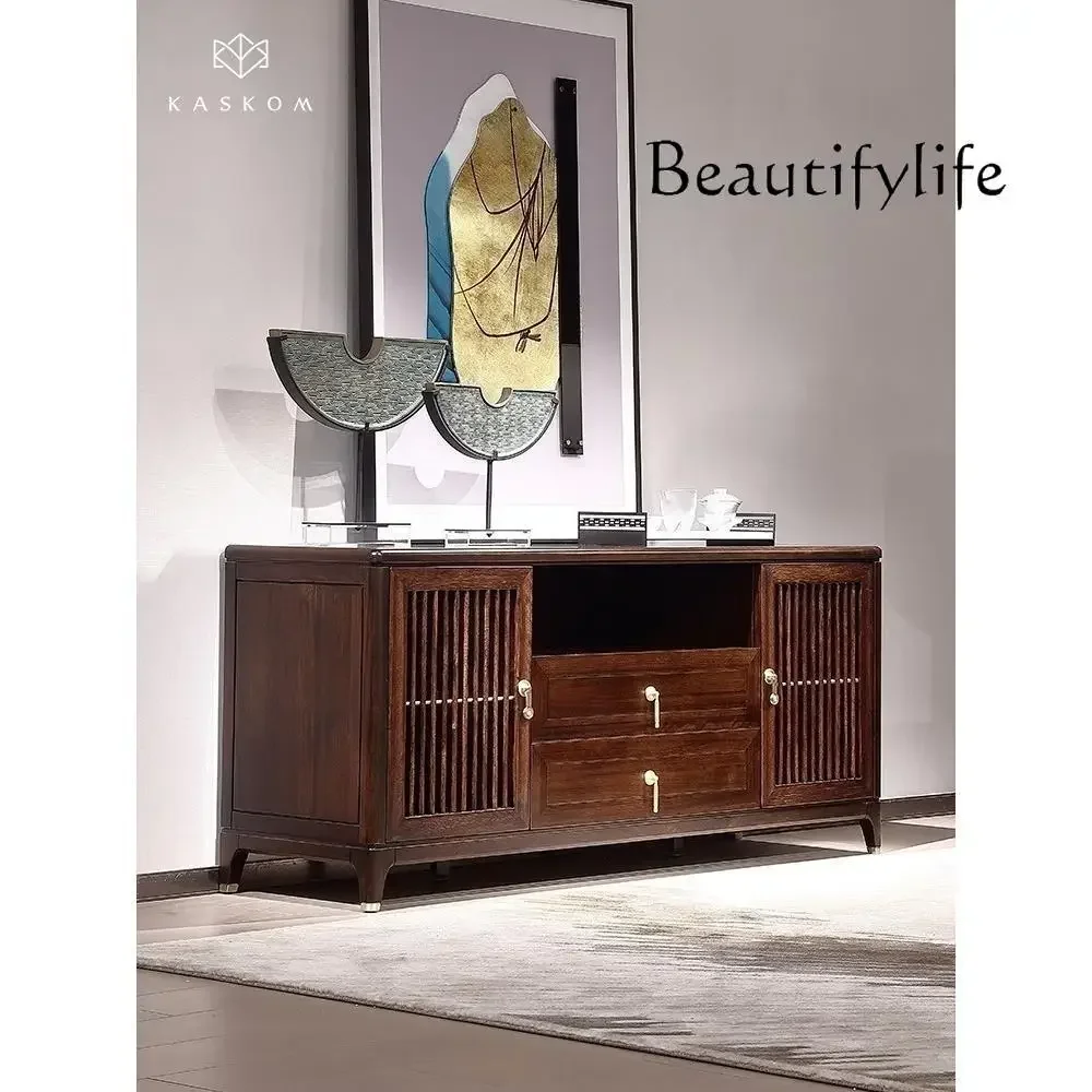 

N Light Luxury New Chinese Style Ugyen Wood TV Bench for Bedroom Storage Floor Cabinet Aesthetic National Fashion Furniture