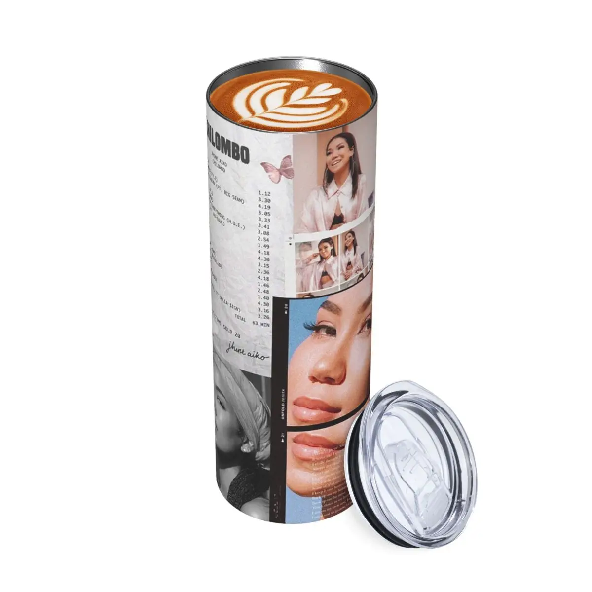 Jhene Collag Stainless Steel Tumbler Vacuum Insulated Mug Thermal Cold Bottle Straws With Lid 20oz