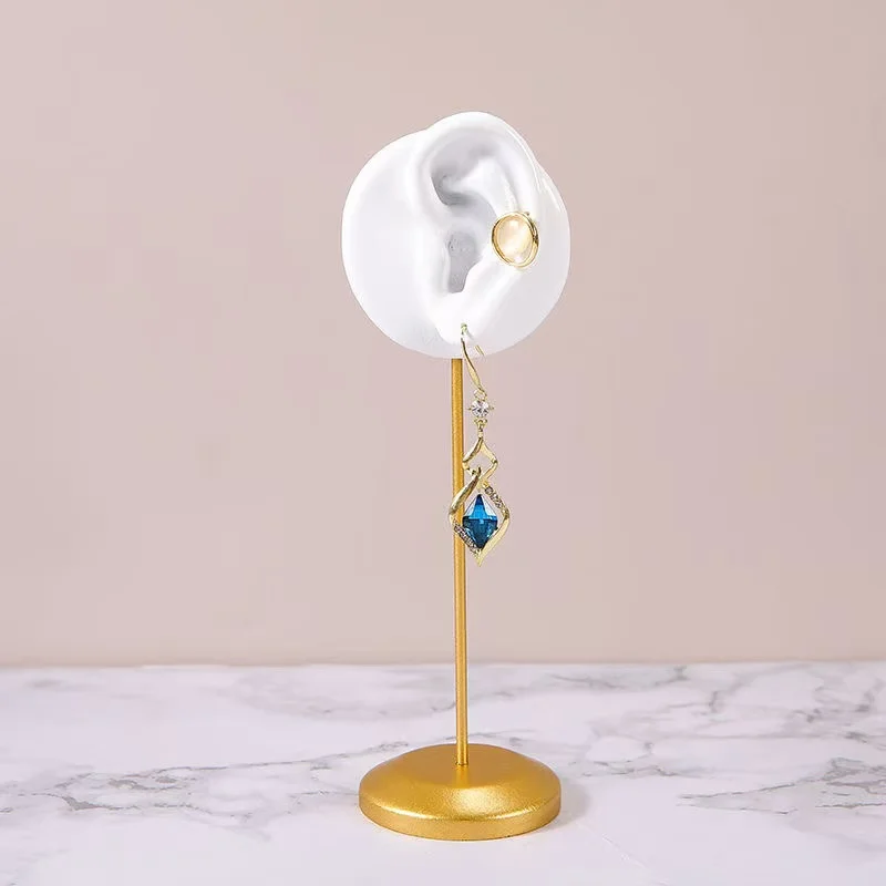 

Resin Metal Base Double-hole Stud Earrings Stand Necklace Pendant Earrings Display Stand Window Display Counter Display Props