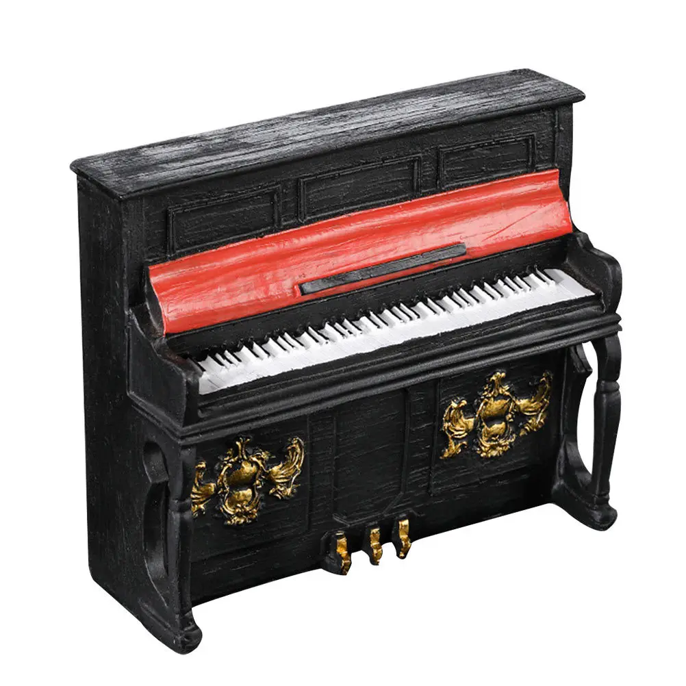 

Retro Resin Mini Piano Adornment Vintage Style Desktop Decoration Creative Musical Ornament Photo Prop Piano Figurine