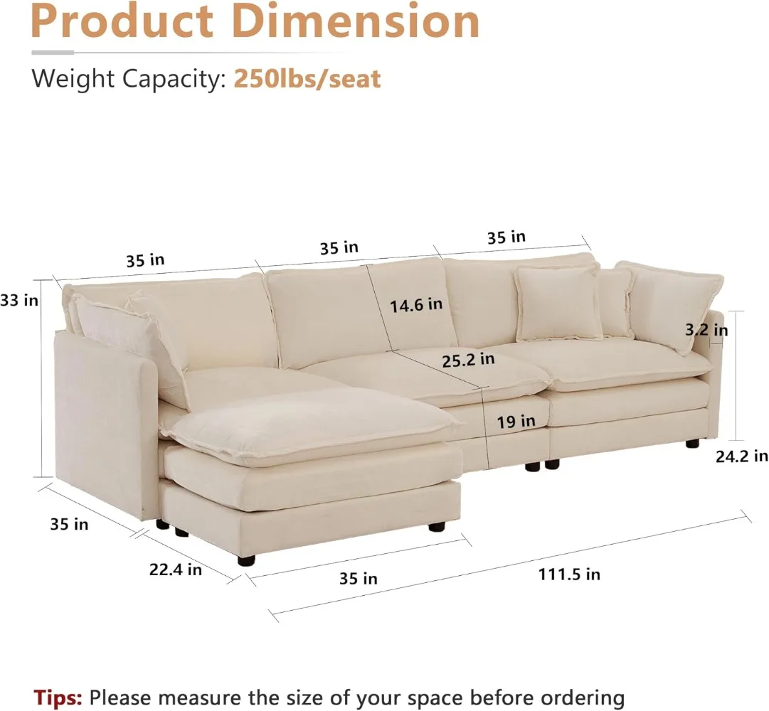 Sectional Sofa, 111.5