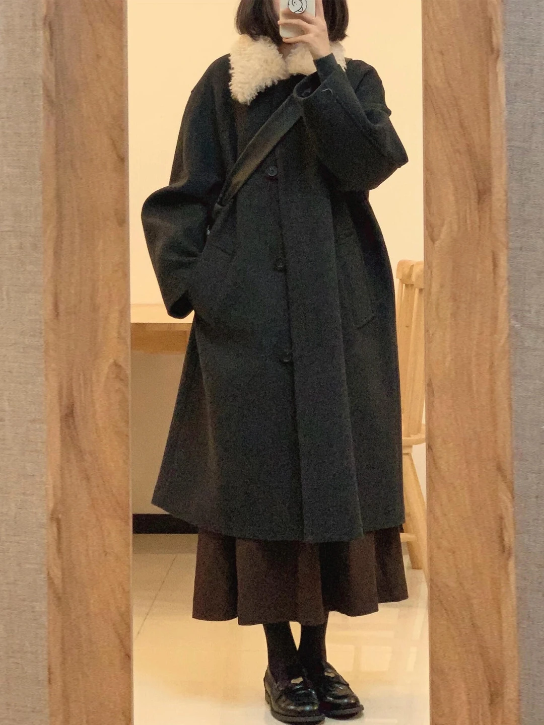 

Hebe Sle Women's Thiened Camere Woolen Coat Middle-Length Autumn Winter New Arrival ay Coat Outerwear for Ladies