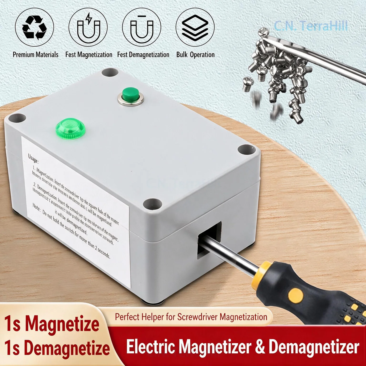 Screwdriver Bit Magnetizer Electric Magnetic Charger Demagnetizer Tool for Screwdriver Bits