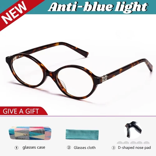 VICKY acetato Simple clásico pequeño marco diseño ovalado gafas de lectura de luz azul prescripción personalizable BH-RX2002