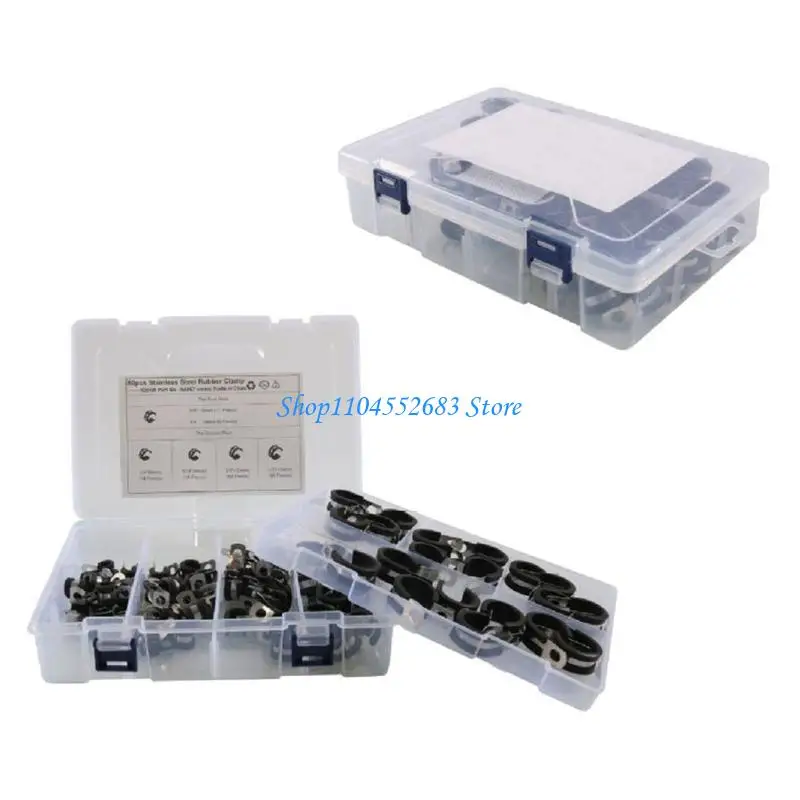Y6GD Verbessertes Drahtklemmen-Sortimentsset, Edelstahl 304, Gummikissen, Kabelklemmen, Rohrklemmen-Set für