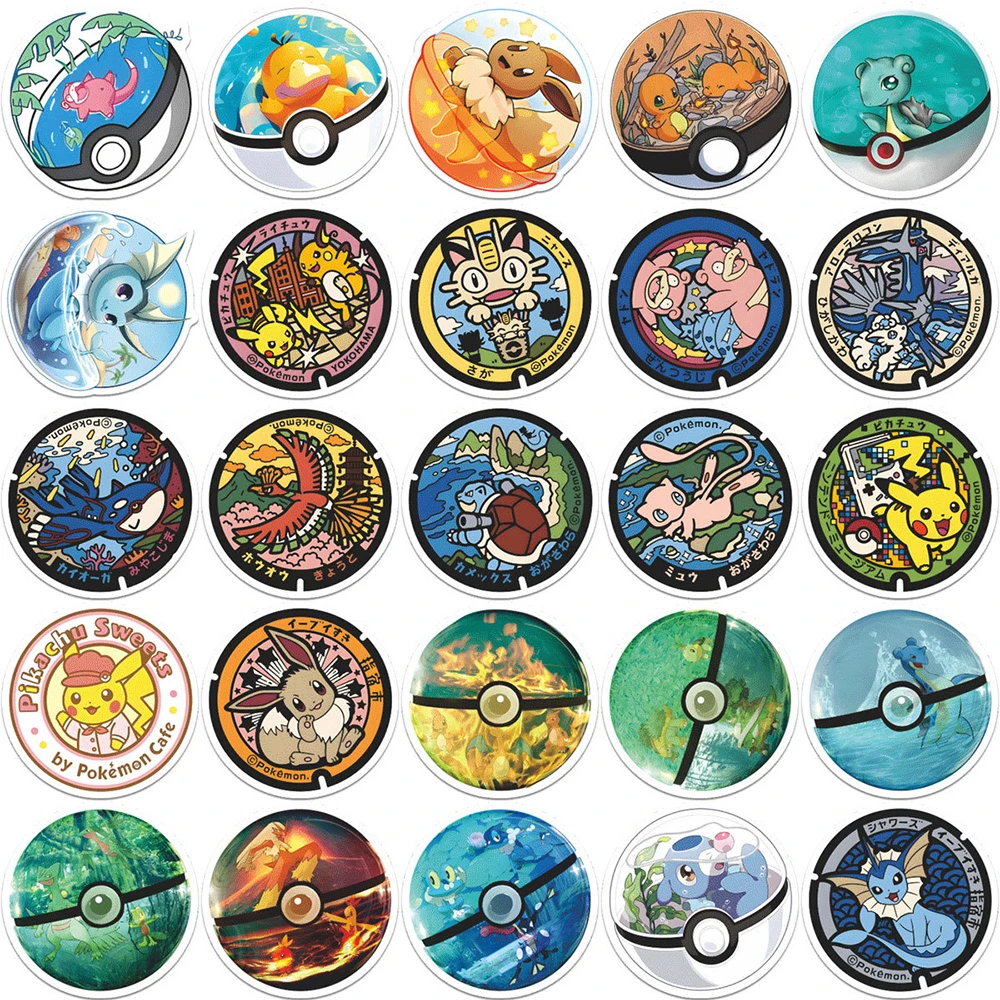 10/30/71 Stück Kawaii Pokemon Pikachu Aufkleber Poke Ball Graffiti Aufkleber DIY Gitarre Gepäck Koffer Wasserdicht Klassischer Aufkleber Spielzeug – Detail 6