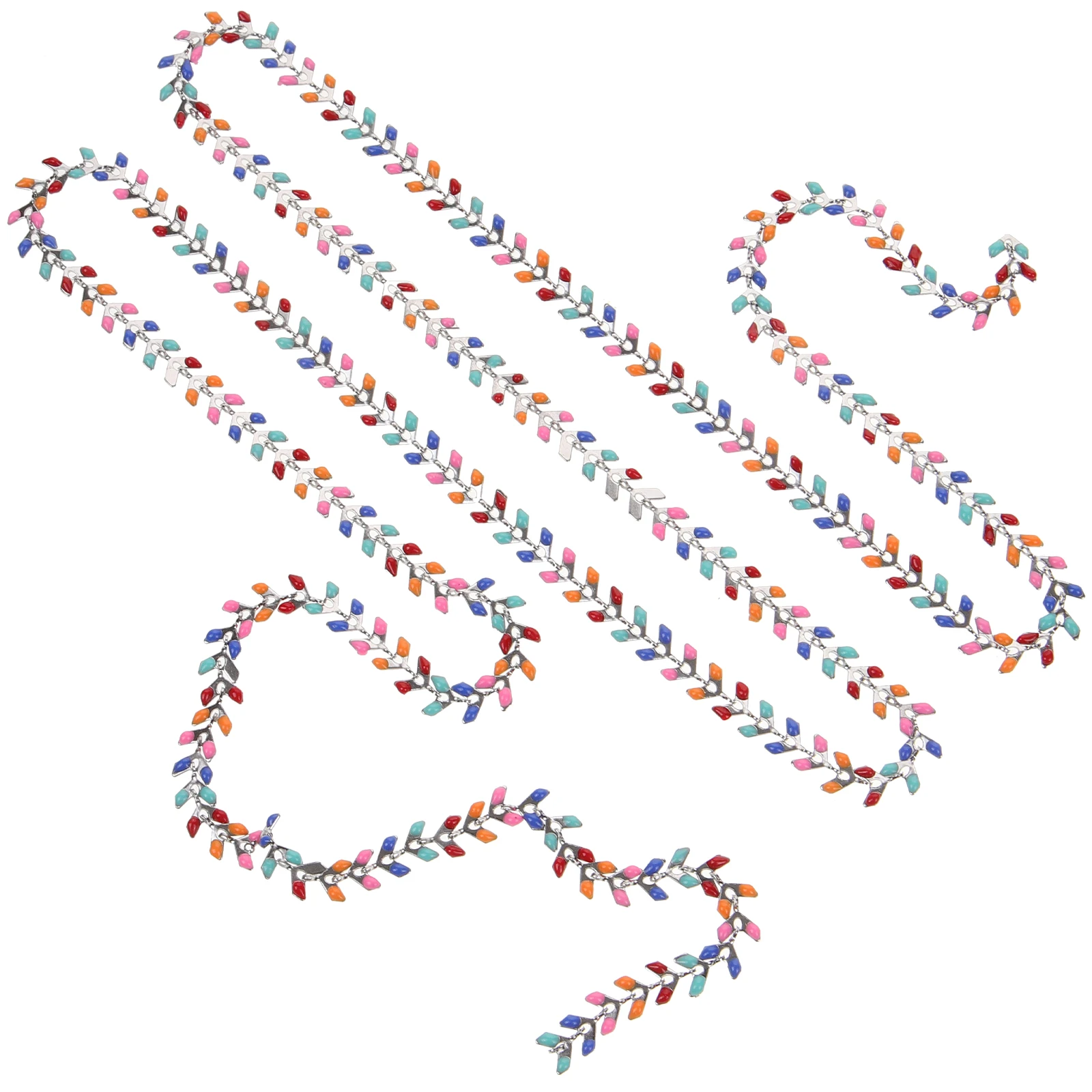 

Stainless Steel Jewelry Chain with Colorful Leaf Links for DIY Necklace Bracelet Making Metal Chain Kit Practical Accessories