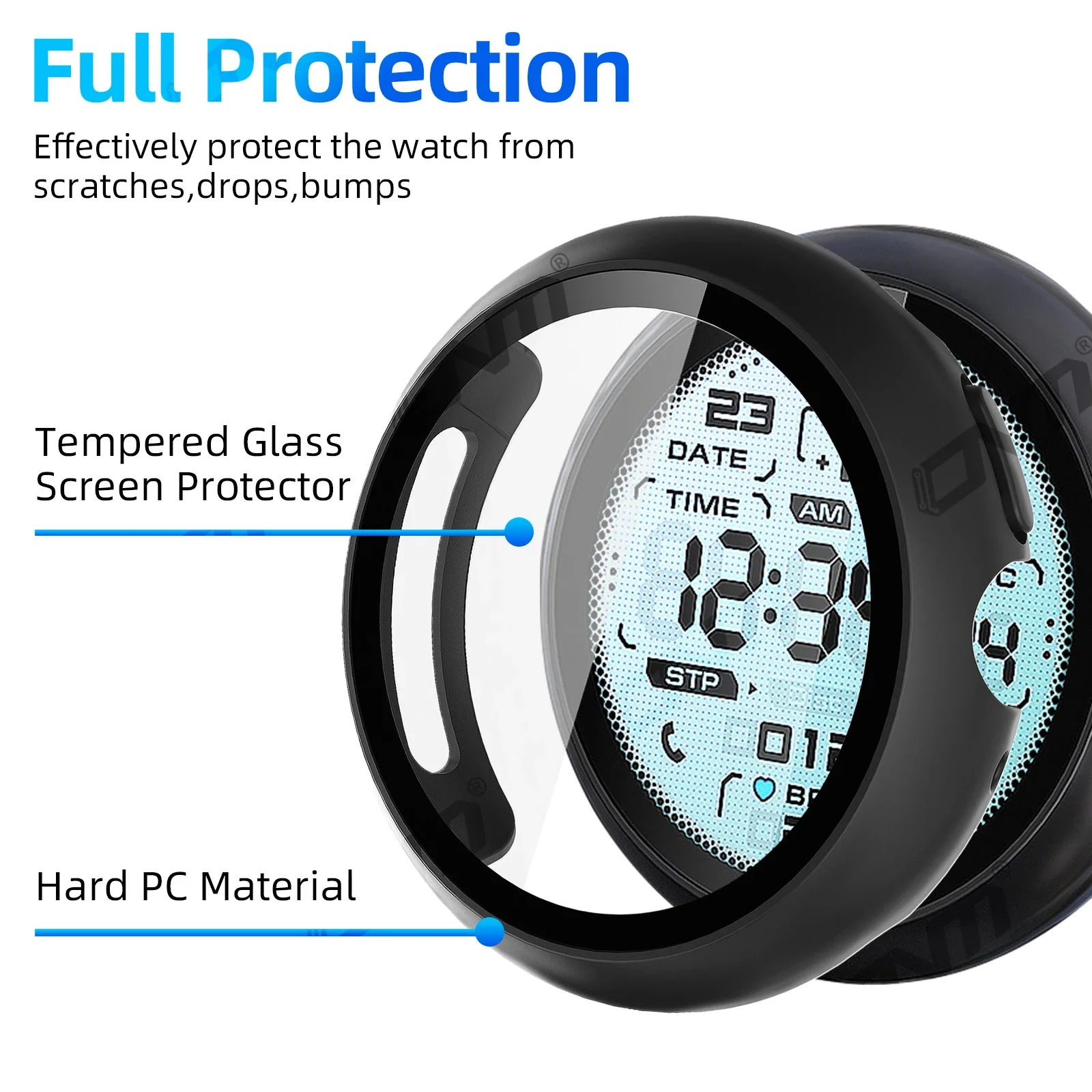 Glass+Case for Google Pixel Watch 4 41mm 45mm Tempered Glass Screen Protector & Hard PC Protective Bumper Covor Accessories