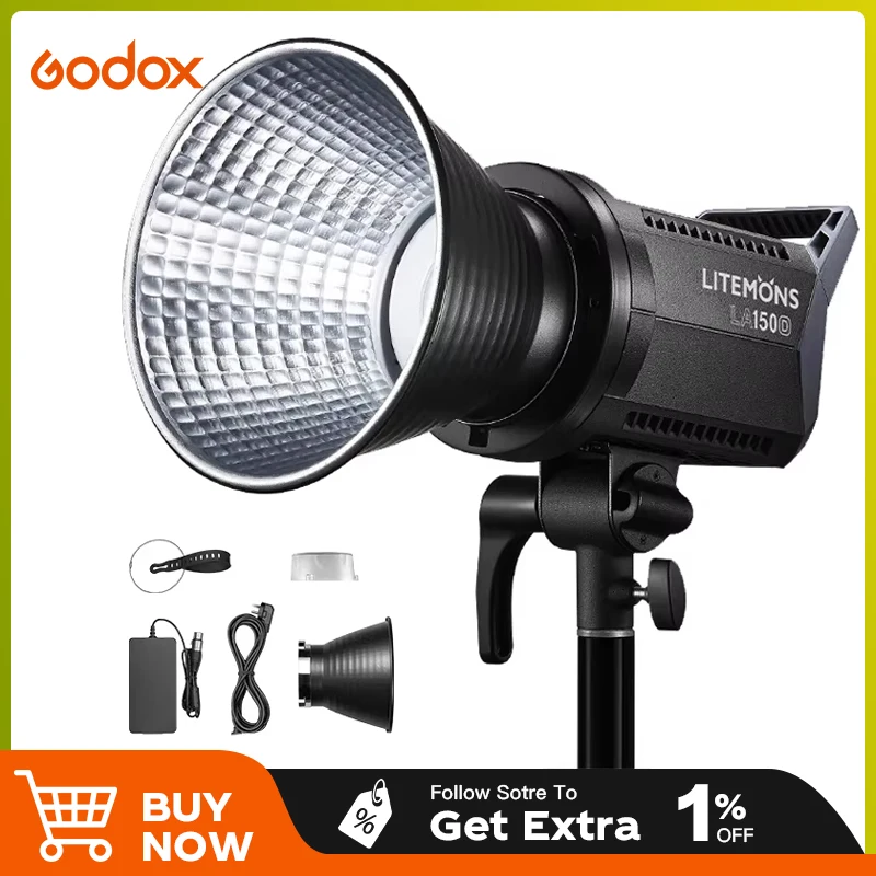 

Godox LA150Bi LA150D LA200Bi LA200D LED Light Bowens Mount With APP Control 2800K-6500K CRI 96+ TLCI 97+ Photographic Lighting