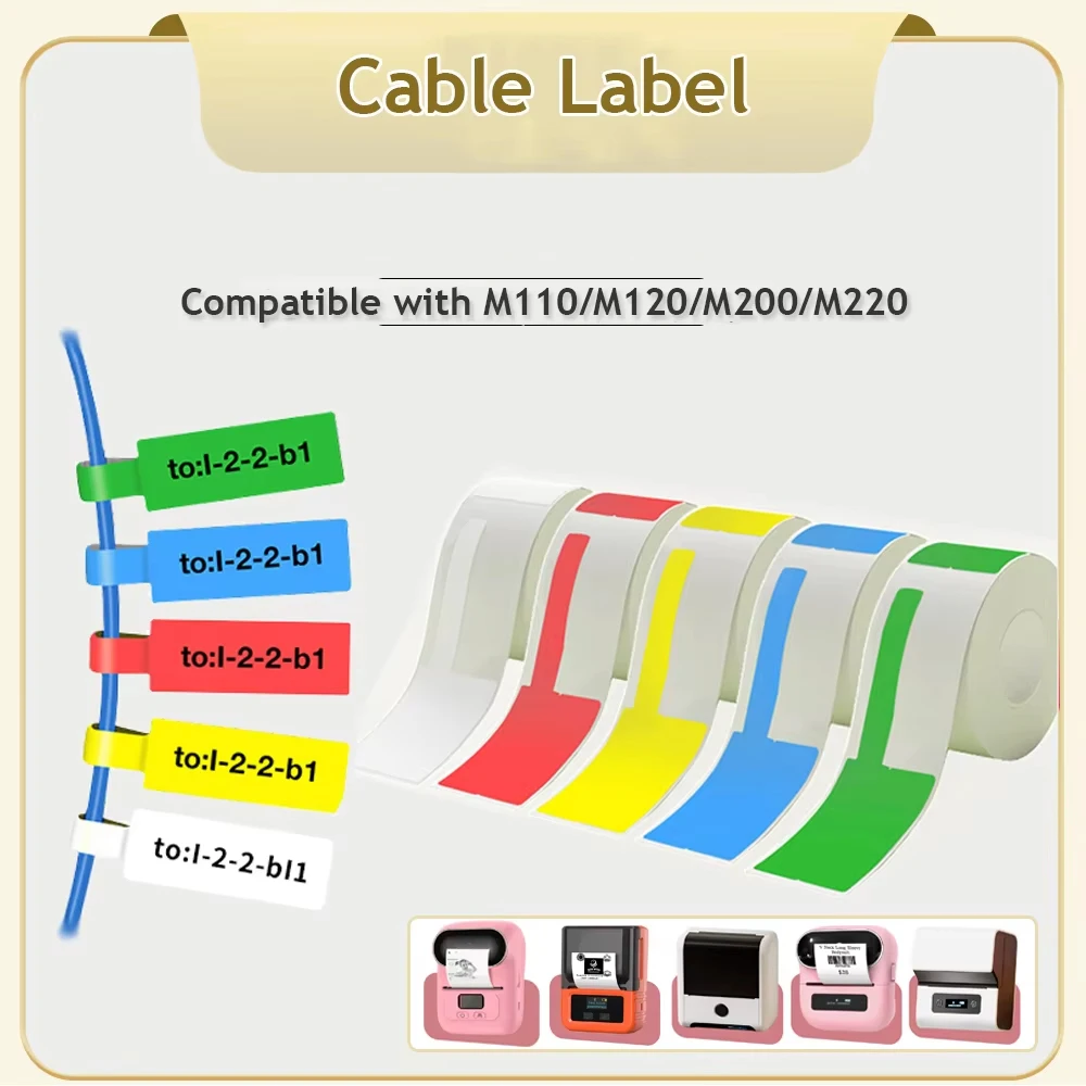 【Cable Wire Sticker】M110 M200 M220 MAKER F-Type Label Self-Adhesive Cable Electric Flexible Labels