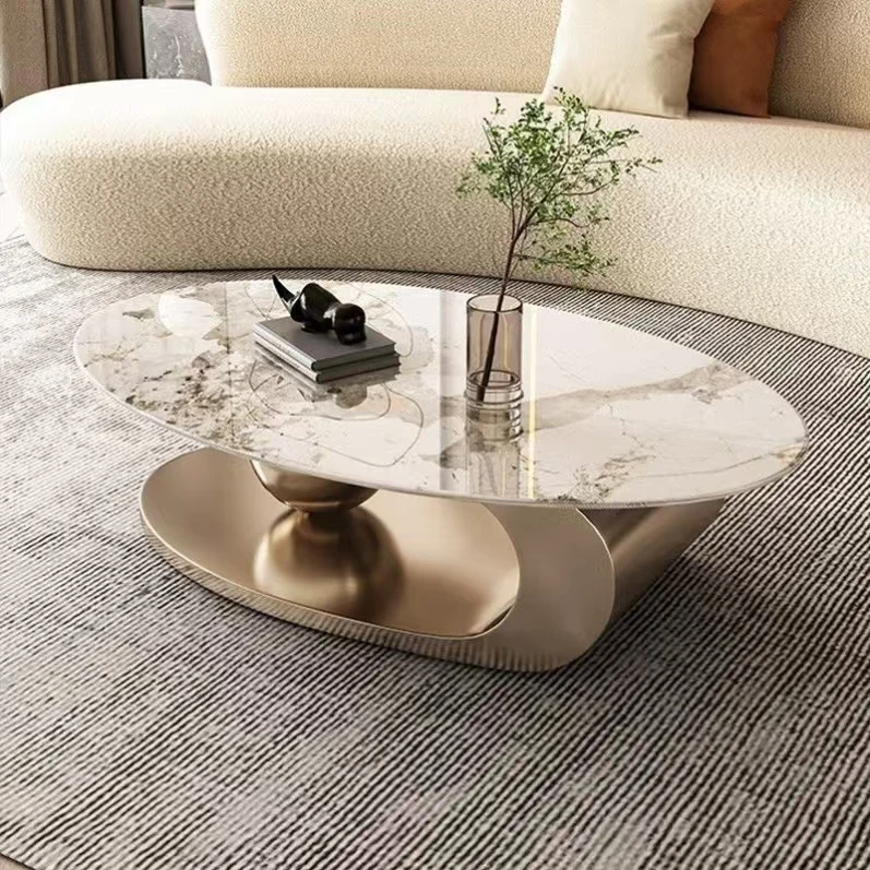 -For High-Quality Modern Luxury Oval Stone Slab Coffee Table Pandora Living Room Home Side Table*