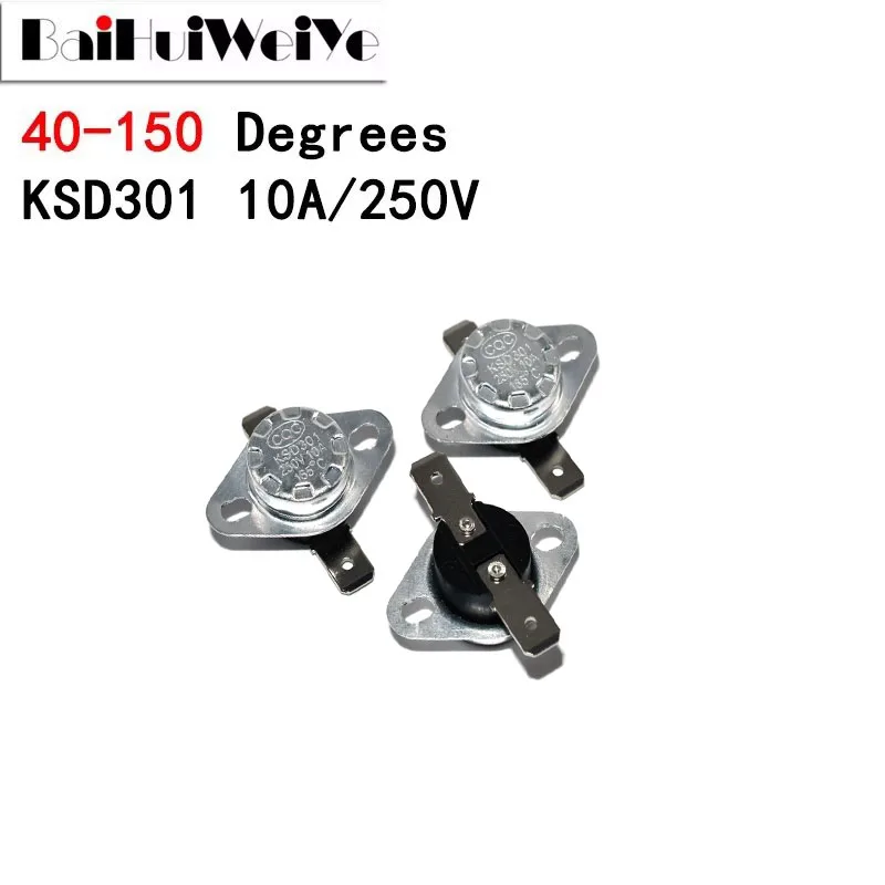 1PCS Normally Open KSD301 10A 250V 0-160 degree Normally Closed Bakelite KSD-301 Temperature Switch Thermostat Sensor 40-150C