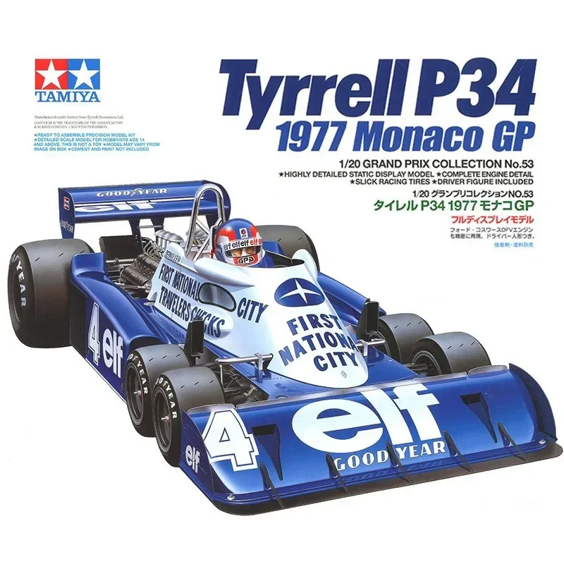 Tamiya 20053 1/20 Tyrrell P34 1977 Monaco GP Collection No.53 Car Assembly Model Building Kits For Adults Hobby Plastic Toys DIY