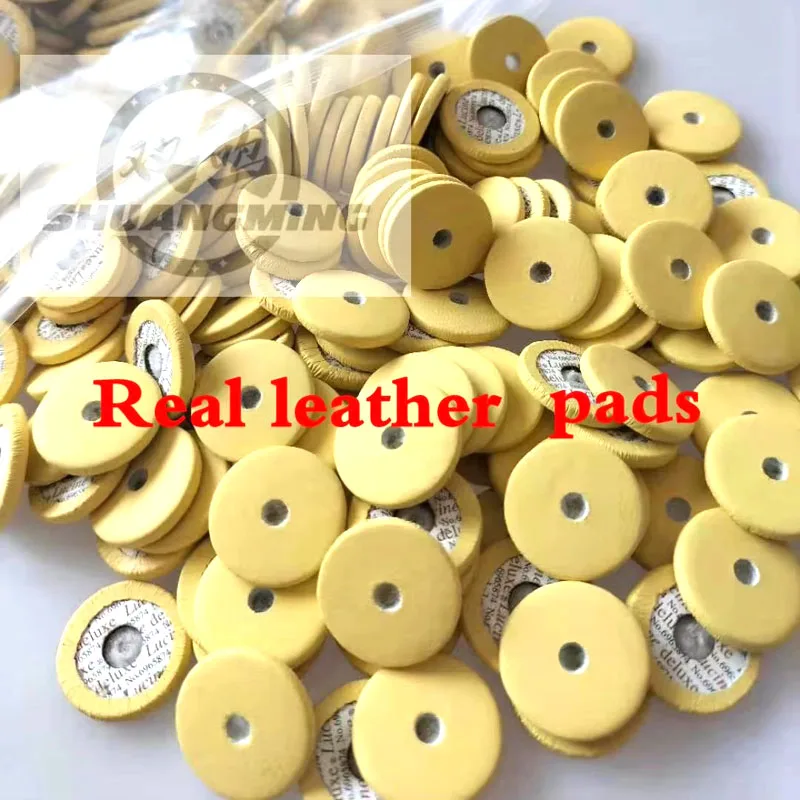 Picture 5: 30 Pieces Real Leather Flute Pads Closed Open Hole 11mm-20mm Woodwind Instruments Repair Replacement Parts Accessories
