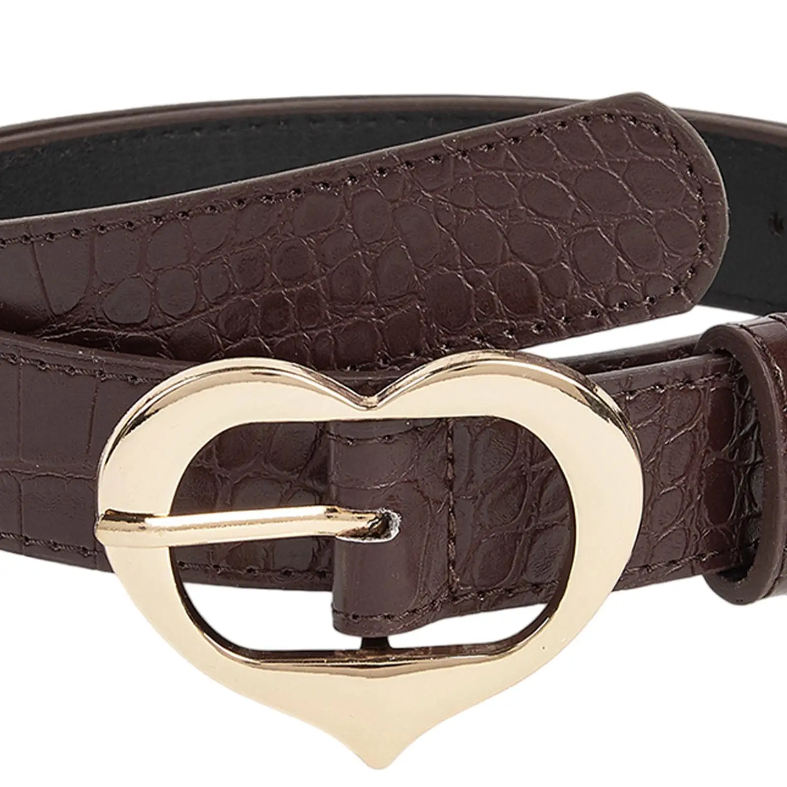 Ceinture en cuir PU pour femme, cœur, broche simple, ceinture de taille, mode