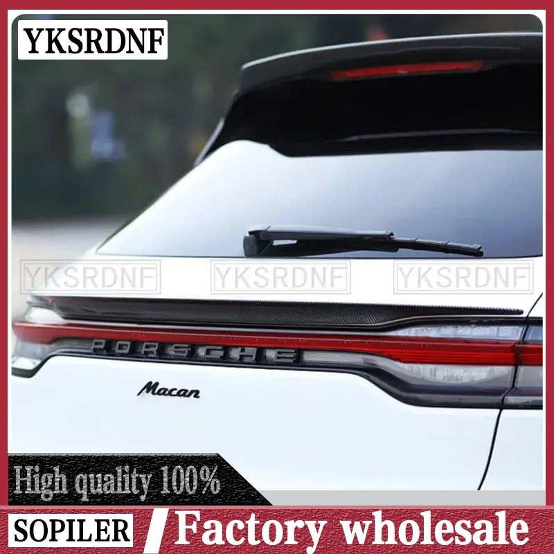 DLA Porsche Macan Gts Spoiler samochodowy Macan Turbo Tylne światło tylne Części dekoracyjne Spoiler z prawdziwego włókna węglowego 2018-2020
