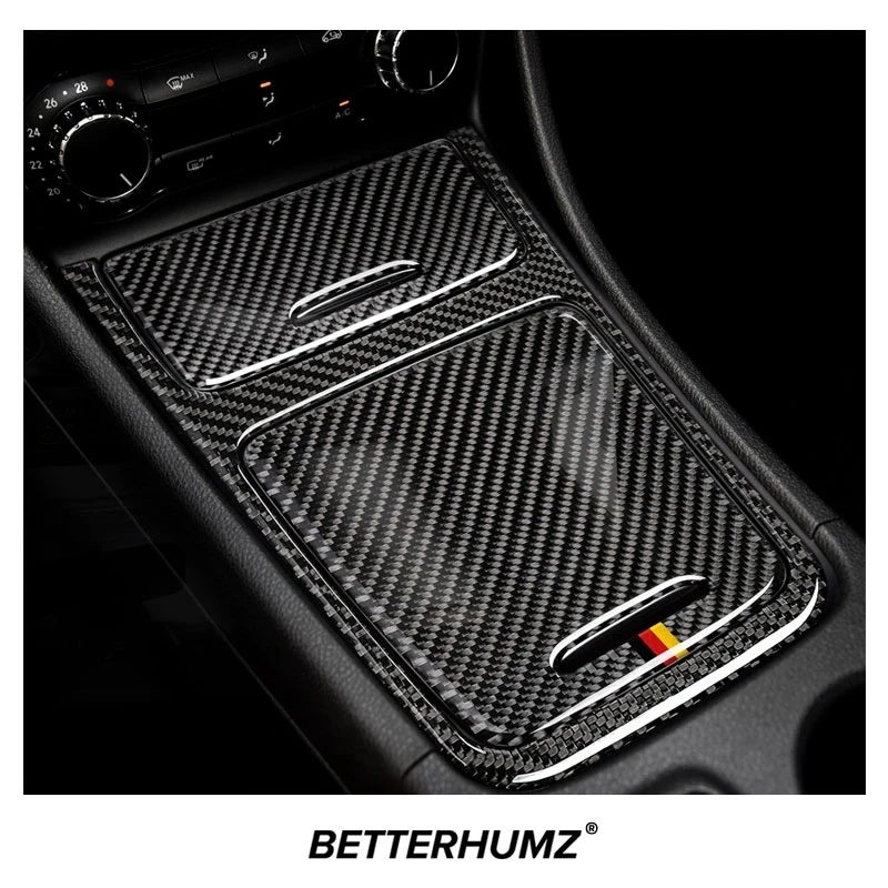 Carbon Fiber For Mercedes Benz W176 A Class CLA GLA Center Console Storage Box Panel Trim Cover Sticker Car Interior Accessories