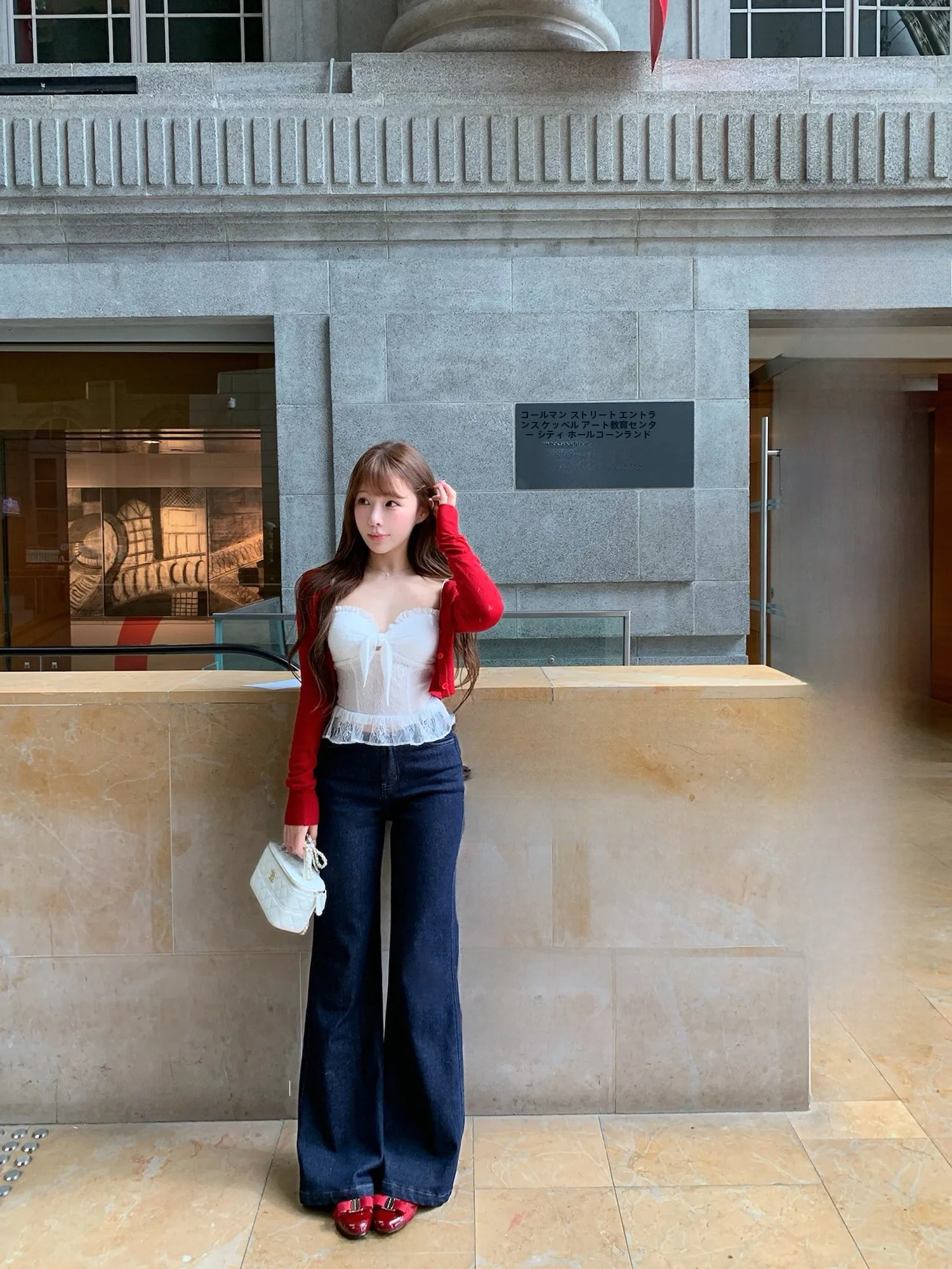 

Lukira Deep Blue Straight Leg Flared Casual Denim Jeans Women's Spring 2026 Versatile Long Pants l Waist Cotton Zipper