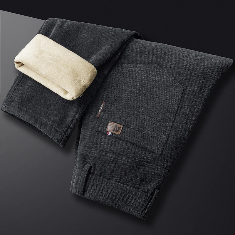 

Зимние флисовые теплые удобные повседневные брюки из синели, мужские прямые толстые бархатные вельветовые брюки, многофункциональные рабочие брюки верблюжьего цвета