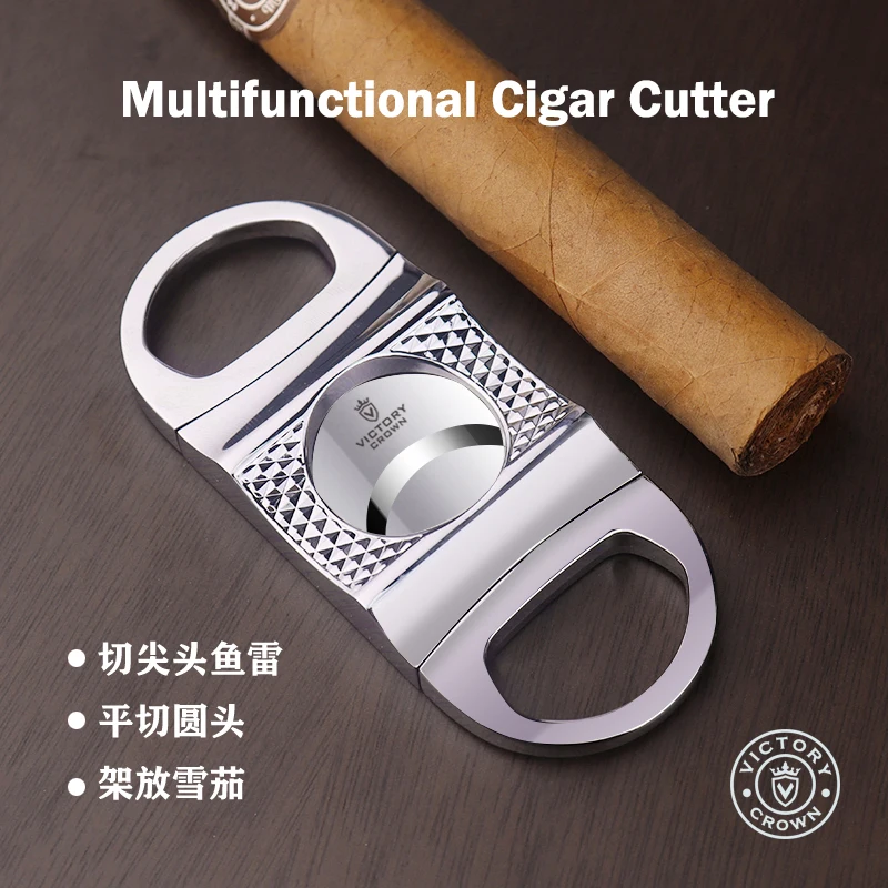 Portable Cigar Cutter Cigar Knife Multi-functional Pointed Torpedo Special Hole Sharp Stainless Steel Cigars Woman Gift