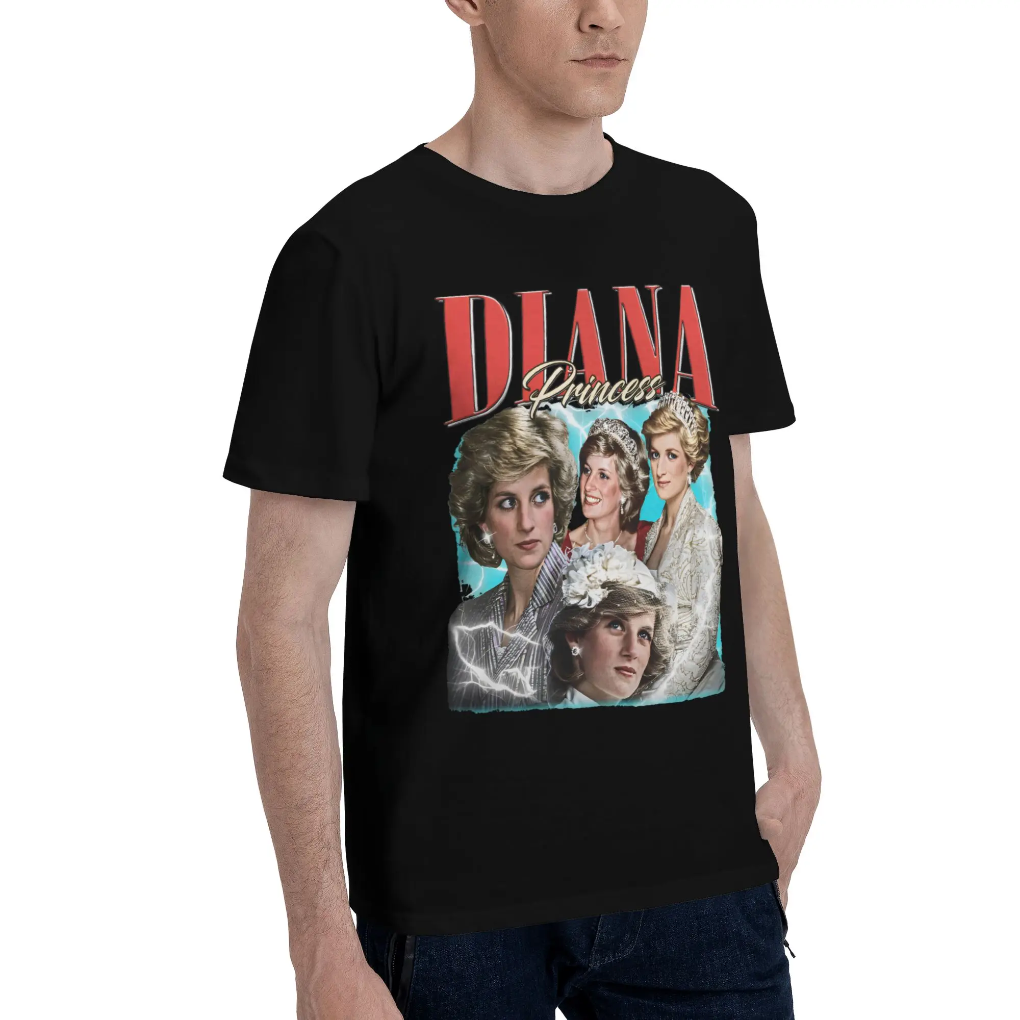 Men's T-Shirt Princess Diana Unique 100% Cotton Tees Short Sleeve  T Shirt Round Collar Clothes Summer