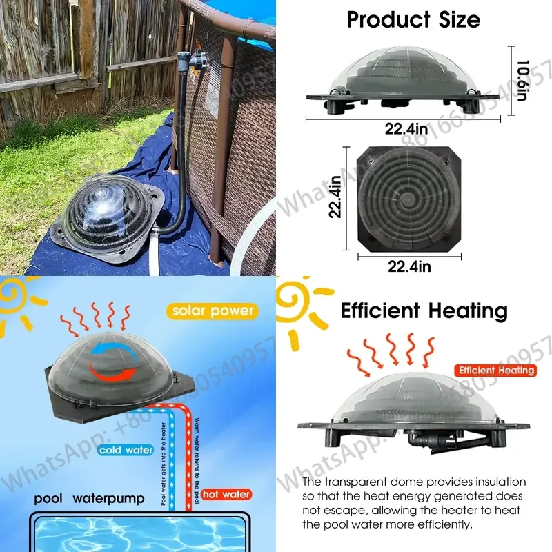 Portable Pool Solar Heating System Pool Heater Controller Swimming Solar Heat Pump Water Heater for Above Ground Pool