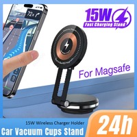 Car Dashboard Magnetic Phone Holder Vacuum Suction Cup Stand 15W Wireless Charger For Magsafe iPhone 17 16 15 14 13 12 Car Mount