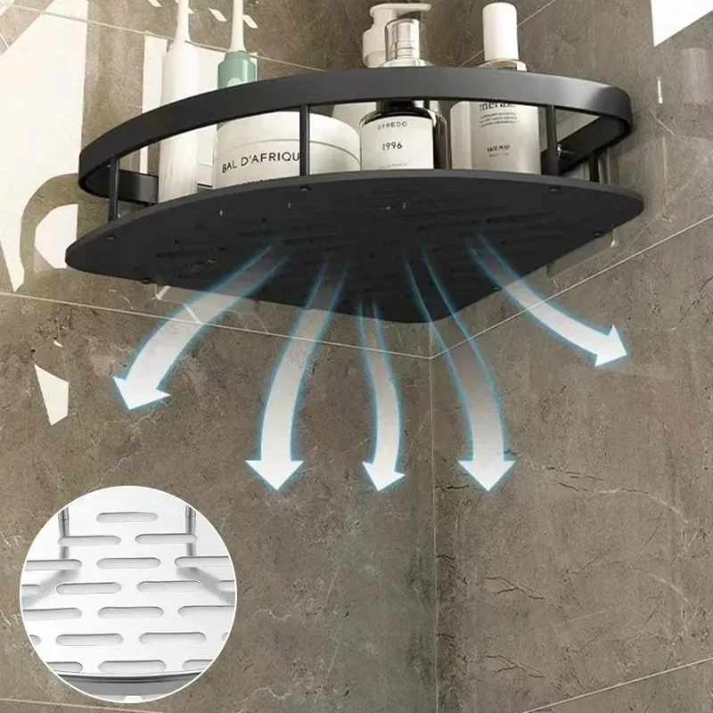 yesNo Drill Wall Mount Bathroom Corner Storage Shelf, Waterproof Shower Organizer Rack for Shampoo Toilet Bathroom Accessories - view 4