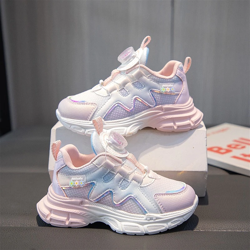 

Осенняя спортивная обувь для девочек, модный милый градиентный дизайн, удобная детская повседневная обувь с подушкой, нескользящие школьные детские кроссовки