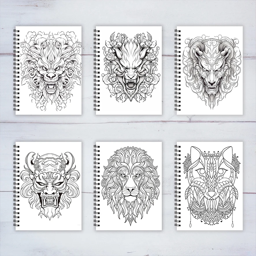 Primordial Beasts Coloring Book - 8.3x 11.2 Inch 22 Page Coloring Book - Helps Reduce Stress and Ease Emotions