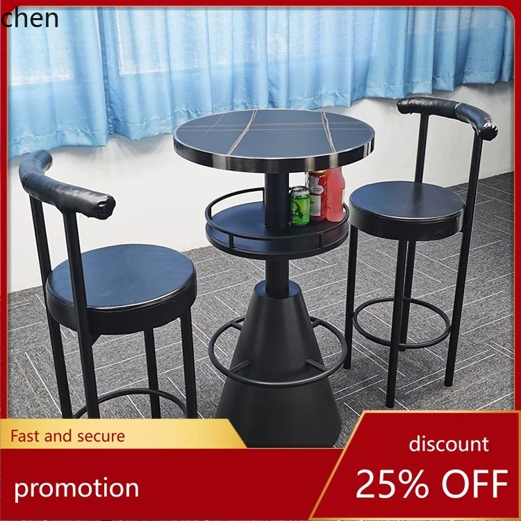 

CZ Custom Bar Stool Set High Bar Stool Combination Dining Clear Bar KTV Wall-Mounted Table and Chair Set