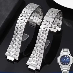 25-13mm Stainless Steel Watch Strap Bracelet Metal With Folding Clasp For Patek Philippe Nautilus 5711 5726 Series Watchband