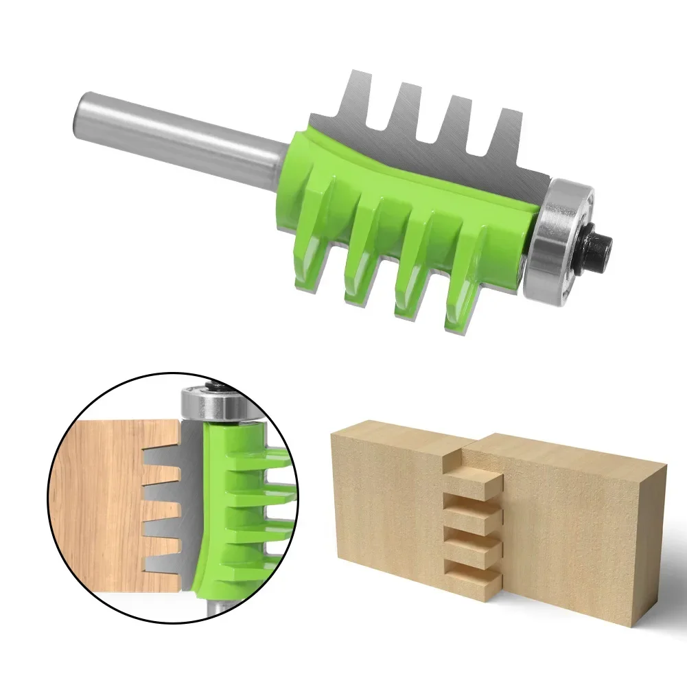 1PC 8MM Shank Milling Cutter Wood Carving Rail Reversible Finger Joint Glue Router Bit Cone Tenon Woodwork Cutter Power Tools