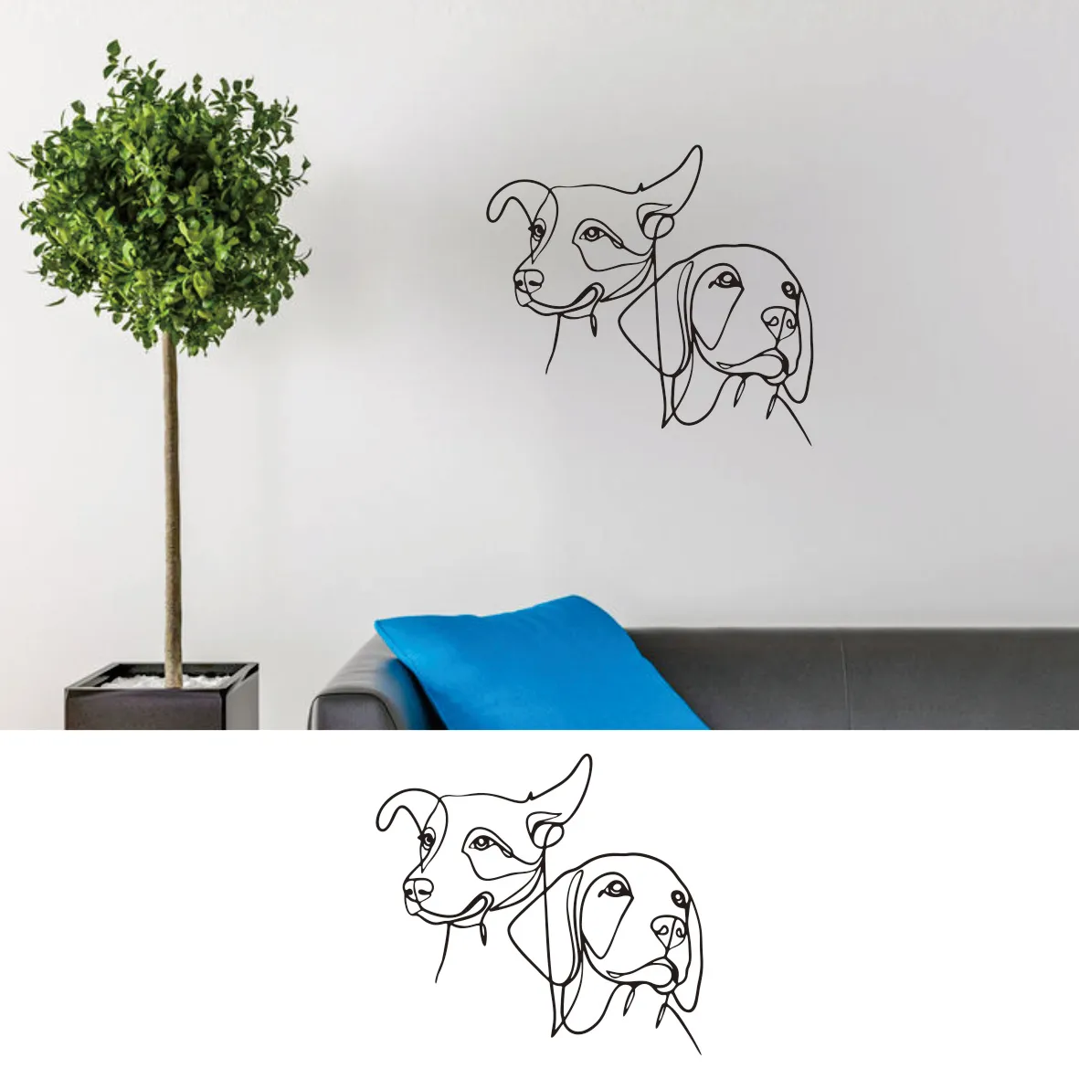 Dogs Line Art wall decal Grooming Wall Decor Veterinary Decals Pet Lover Gift Pet Shop Dog Wall Sticker Vinyl Pet Decal