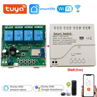Tuya Smart Switch 4 Channel Wifi Relay Rolling Door Switch DC AC 5V 12V 24V 32V 220v Motor Curtain Switch Inching Self-locking