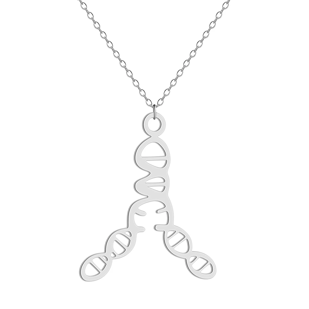 Kinitial Handmade Science DNA Stainless Steel Necklace For Women