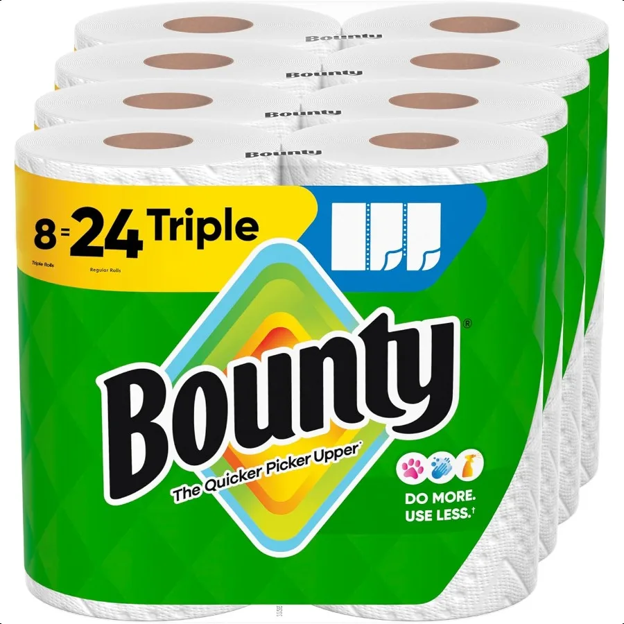 Bounty SelectASize Paper Towels White 8 Triple Rolls = 24 Regular Rolls