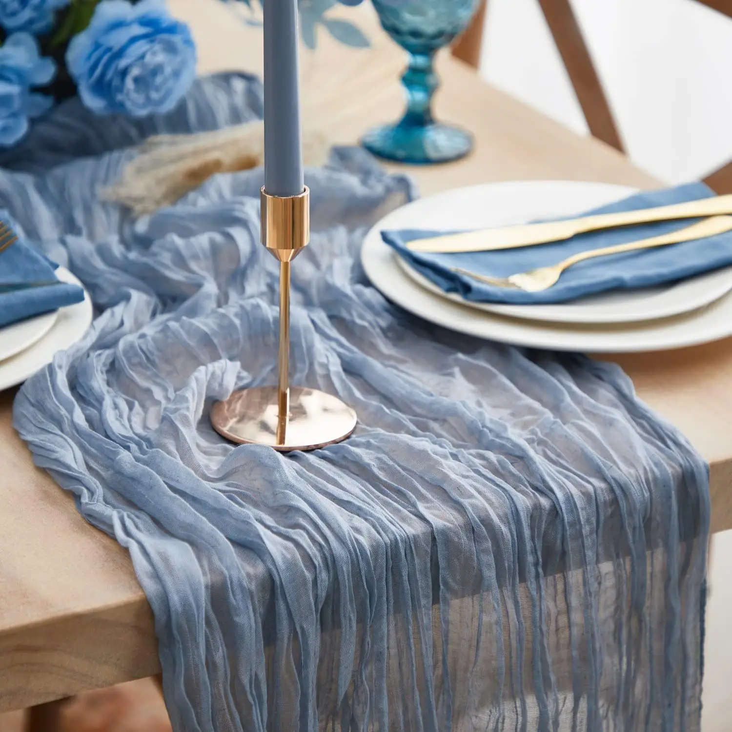 Tulle Tablecloths Table Runner Translucent Tablecloth Cloth Romantic Bohemian Style Party Decoration Birthday For Wedding