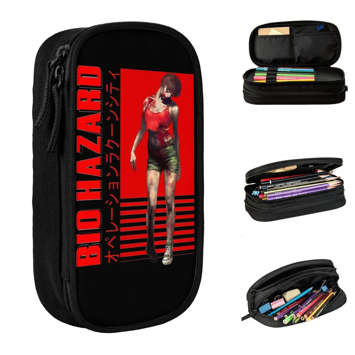 Biohazard Resident Evils Pencil Cases Fun Pen Bag Girl Boy Big Capacity Students School Gifts Pencil Box