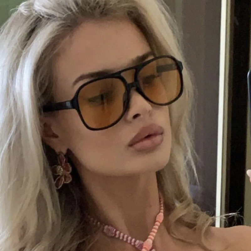 แว่นกันแดดผู้หญิงลายเสือดาวทรงสี่เหลี่ยมแบรนด์ดีไซเนอร์ แว่นกันแดดส่วนตัวป้องกันรังสียูวี แว่นกันแดดผู้ชายขนาดใหญ่