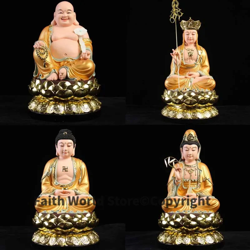 Asia Thailand 2025 grade resin Buddha statue Goddess Guanyin Sakyamuni Maitreya Buddha God of wealth ksitigarbha family safety