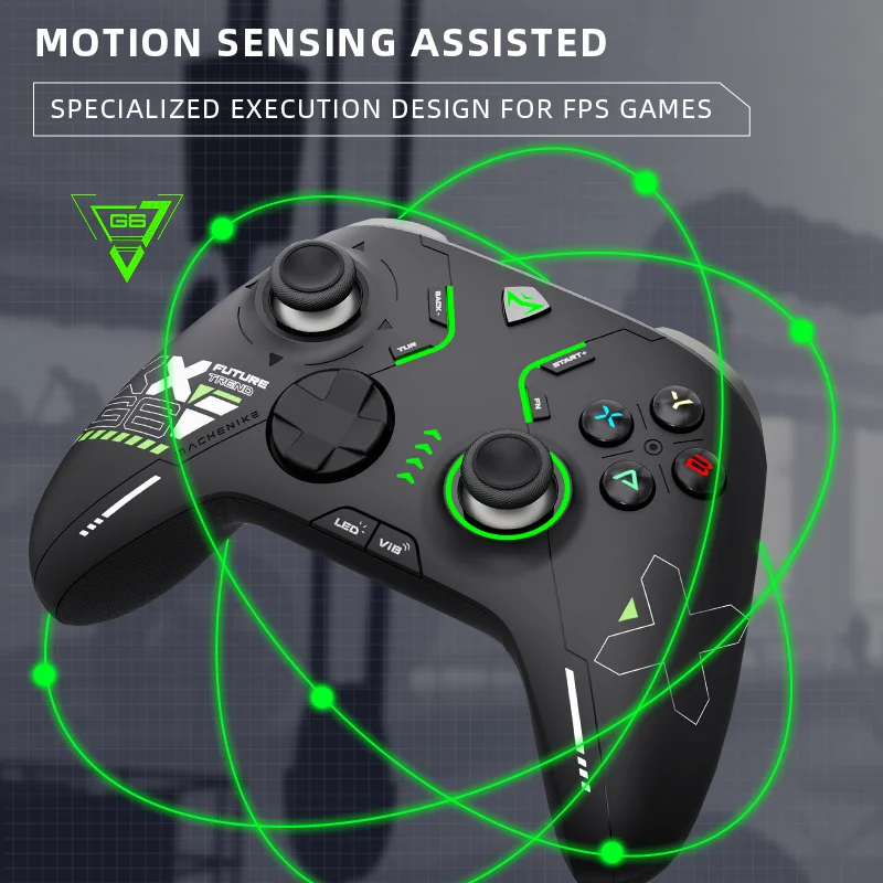 Controller di gioco wireless Machenike G6 Tri Mode Gamepad per Nintendo Switch Joystick ad effetto Hall per Switch PC