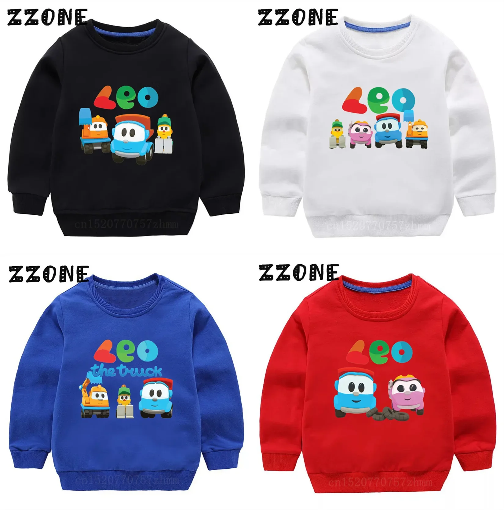 Kids Sweatshirts Leo The Truck Tv Show Cute Cartoon Print Funny Children Hoodies Baby Pullover Outwear Tops Girls Boys Clothes