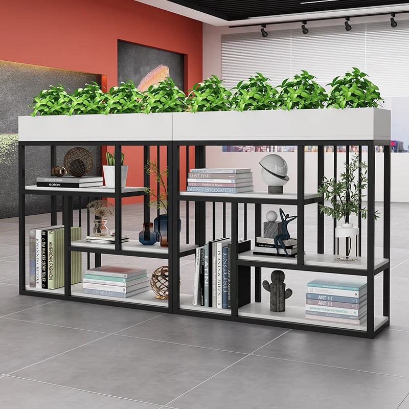 

Office screen partition wrought iron rack floor-to-ceiling restaurant fence card seat decorative green plant short partition flo