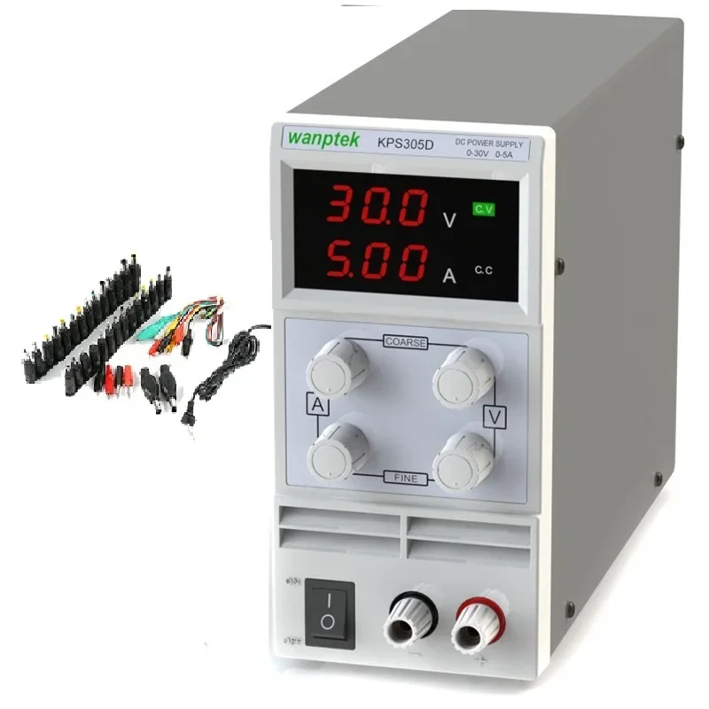 KPS305D Mini Adjustable Digital DC Power Supply 0~30V 0~5A 110V-220V Switching Power Supply 0.1V/0.01A FOr US/EU/AU Plug+DC Jack